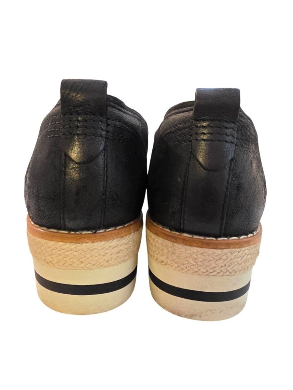 Timberland Emerson Point Black Leather Platform Espadrille Slip On Womens 10 - Picture 5 of 11